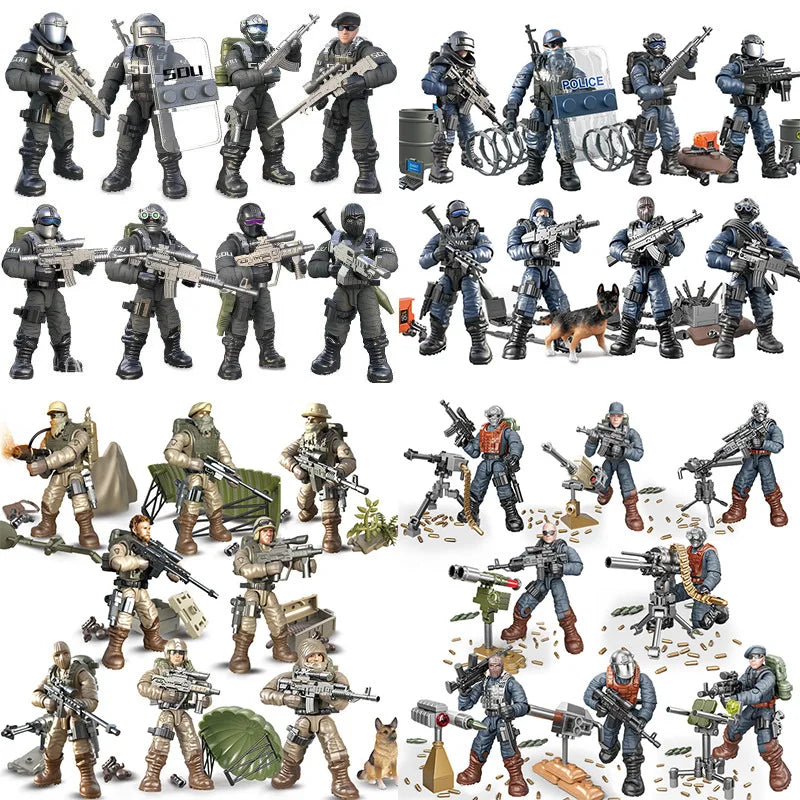 WW2 Eagle Special Forces Military Action Figures Soldiers SWAT Model Building Blocks Bricks Boy's Toys Boys Action Figure