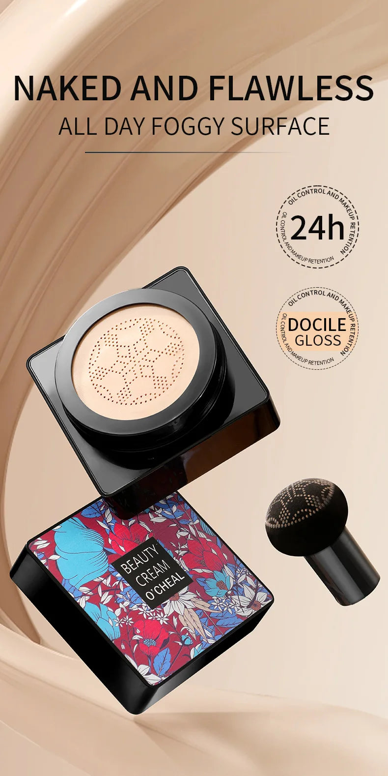 Mushroom Head Air Cushion CC Cream Foundation Concealer Oil-control BB Cream Whitening Face Base Makeup Cosmetics Moisturizing