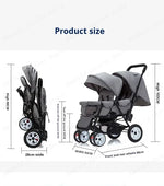 EU STOCK Twin strollers Double kids two seats strollers foldable carriage wholesale baby stroller Front and rear seats