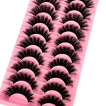 NEW 10 Pairs Cat Eye Lashes Fluffy Faux Mink Lashes 8D Wispy Lashes Pack Dramatic Long Thick Volume Eyelashes False Eyelas