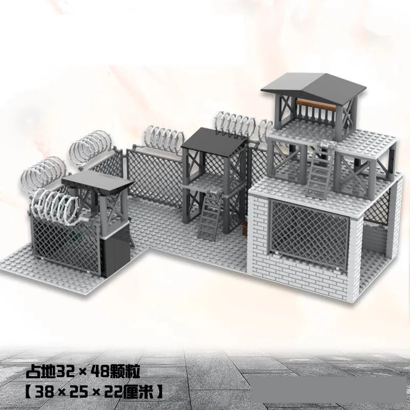 Upgrade Military Base Building Block Sets DIY WW2 Army War scene model Blocks Boys Toys