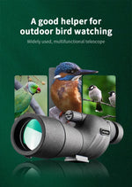 25-75x60 HD Spotting Scope Powerful Monocular Zoom Telescope Prism Waterproof for Birdwatching Target Shooting Camping