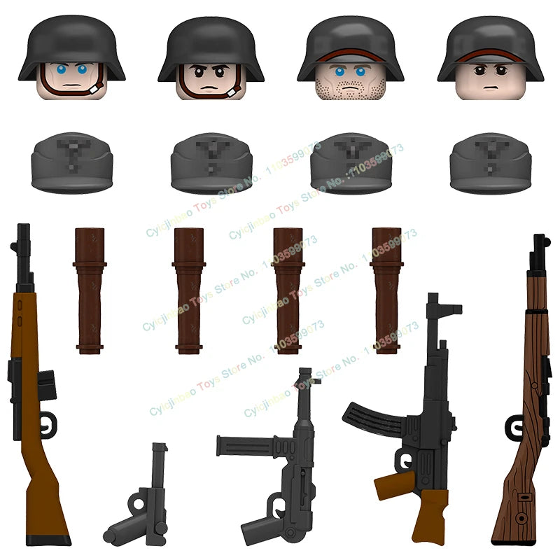 N601-650 MOC Military War Infantry Soldiers Action Figures Creative Bricks Accessories Building Blocks Children's Toys Gifts