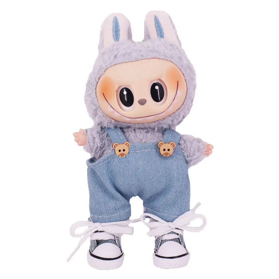 3.8cm Doll Canvas Leather Shoes For labubu 17cm Doll Clothes Accessories Girl's Toys Gift