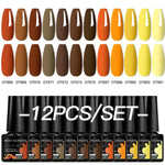 MEET ACROSS 12Pcs Gel Nail Polish Set 7.3ml Pink Blue Neon Macaron Color for Nails UV Gel LED Nail Art  Varnish Manicure Kit