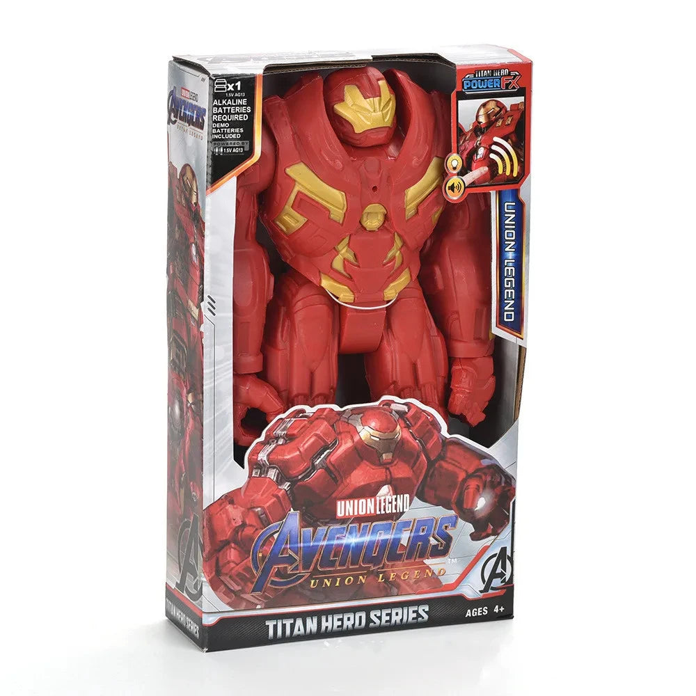 Action Toy 30cm Marvel Avengers Toy Thanos Hulk Spiderman Iron Man Captain America Thor Black Panther With Sound And Light