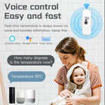 Support Tuya Zigbee Temperature Humidity Sensor Smart Home Device Compatible with Google Home Alexa for Environmental Monitoring