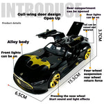 1:32 Batmobile Vision GT AMG Super Concept Car Diecast Metal Alloy Model Car Pull Back Sound And Light Bat Custom Edition Friend