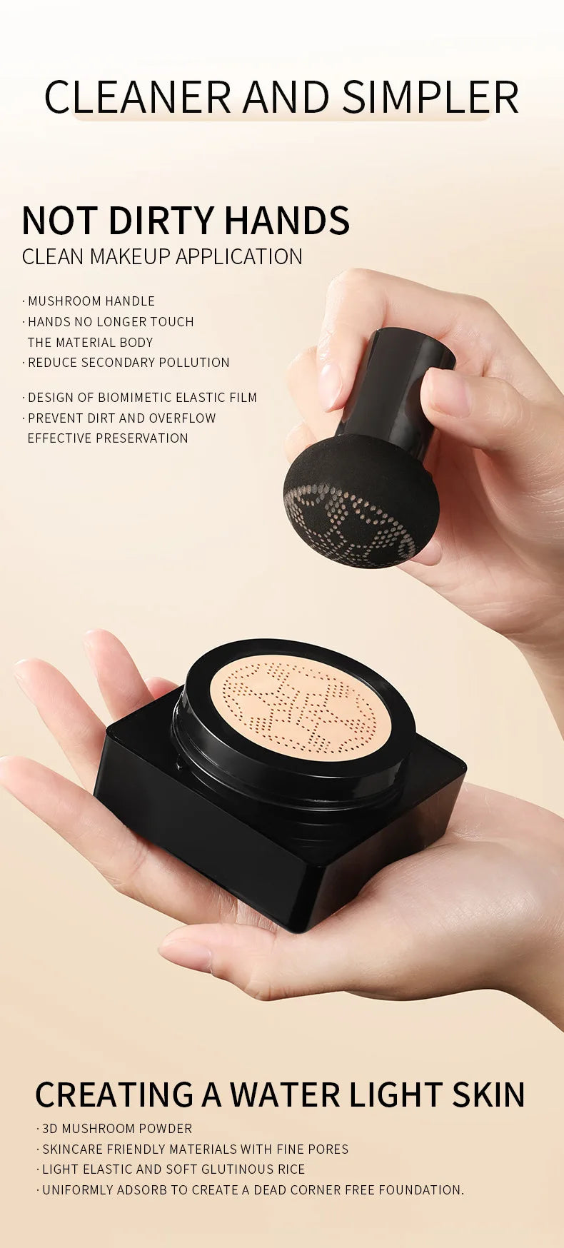 Mushroom Head Air Cushion CC Cream Foundation Concealer Oil-control BB Cream Whitening Face Base Makeup Cosmetics Moisturizing