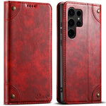 Flip Leather Phone Case for Samsung Galaxy S25 S24 Ultra S23 S22 Plus S 25 Note 20 with Magnetic Card Slot Holder Cover LS055