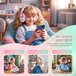 Wired Kids Headphones for School 85/94dB Volume limited Over Ear Headphones for Kids Girls Foldable Gaming Headset with Mic