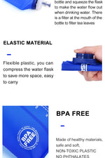 Widesea Camping 600ml Soft Water Bottle Drinking Sport Folding Bag Flask Outdoor Running Hydration Pack Waist Bicycle BPA Free