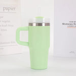 14oz Car Mug with Handle Double-layer Vacuum Coffee Cup Portable Water Cup Large Capacity 304 Stainless Steel Travel Thermal Cup