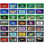 Pokémon GBA-Spielkassetten – Emerald, Seaglass, Rouge Recharged, Yellow Lunar & Dark Violet für die Game Boy Advance-Konsole
