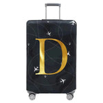 Luggage Compartment Protective Cover Letter Series Black Wear Resistant Fabric Dust Cover for18-32 Inch Travel Case Covers