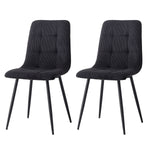 Set of 2/4/6 Modern Dining Chairs Upholstered Padded Corduroy Fabric Chairs Metal Legs for Restaurant  Dining Room