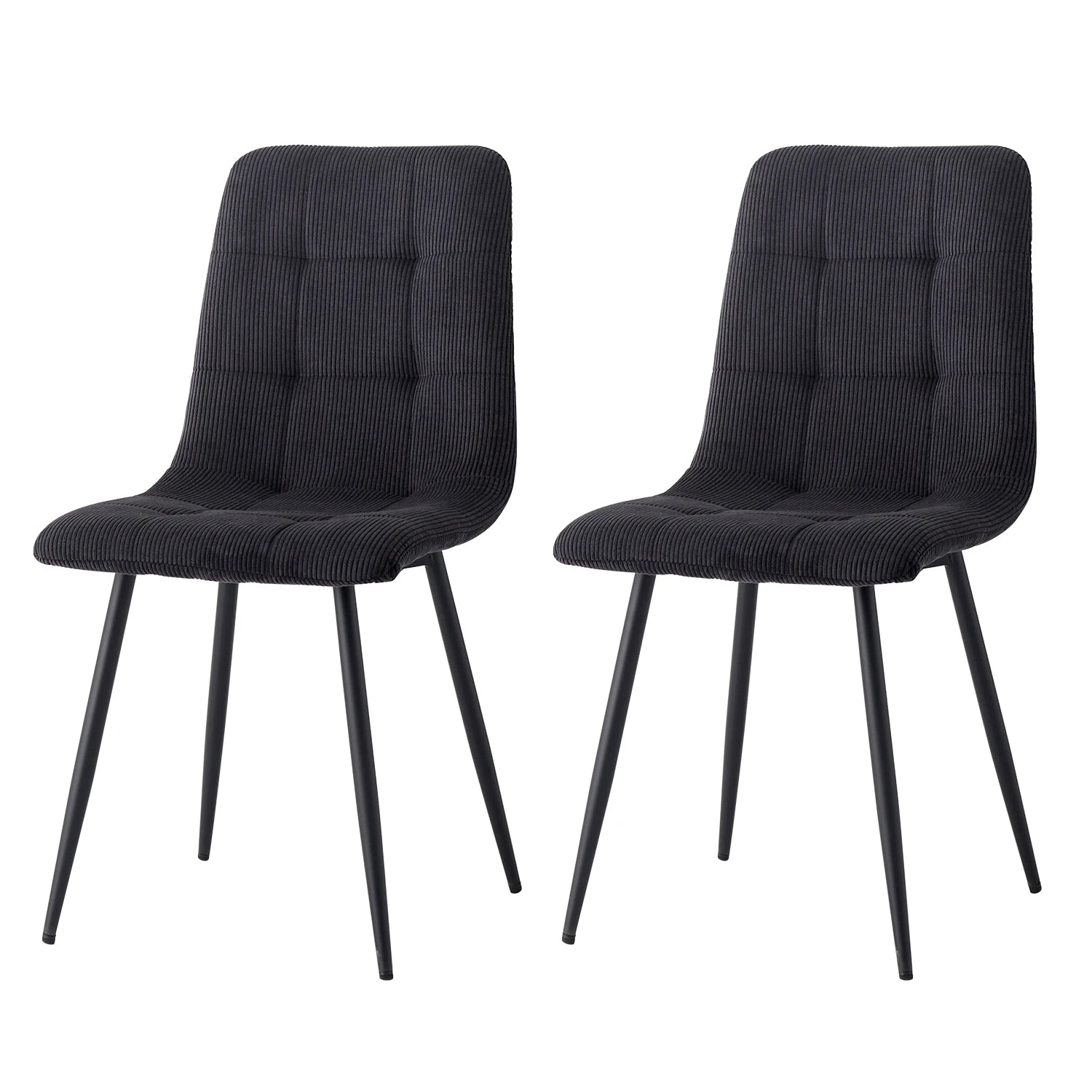 Set of 2/4/6 Modern Dining Chairs Upholstered Padded Corduroy Fabric Chairs Metal Legs for Restaurant  Dining Room