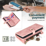 for Samsung Galaxy S23 S22 Ultra S21 S20 FE Plus A14 A34 54 A12 A33 A52 A53 A72 A73 Multifunctional Wallet Leather Case Cover
