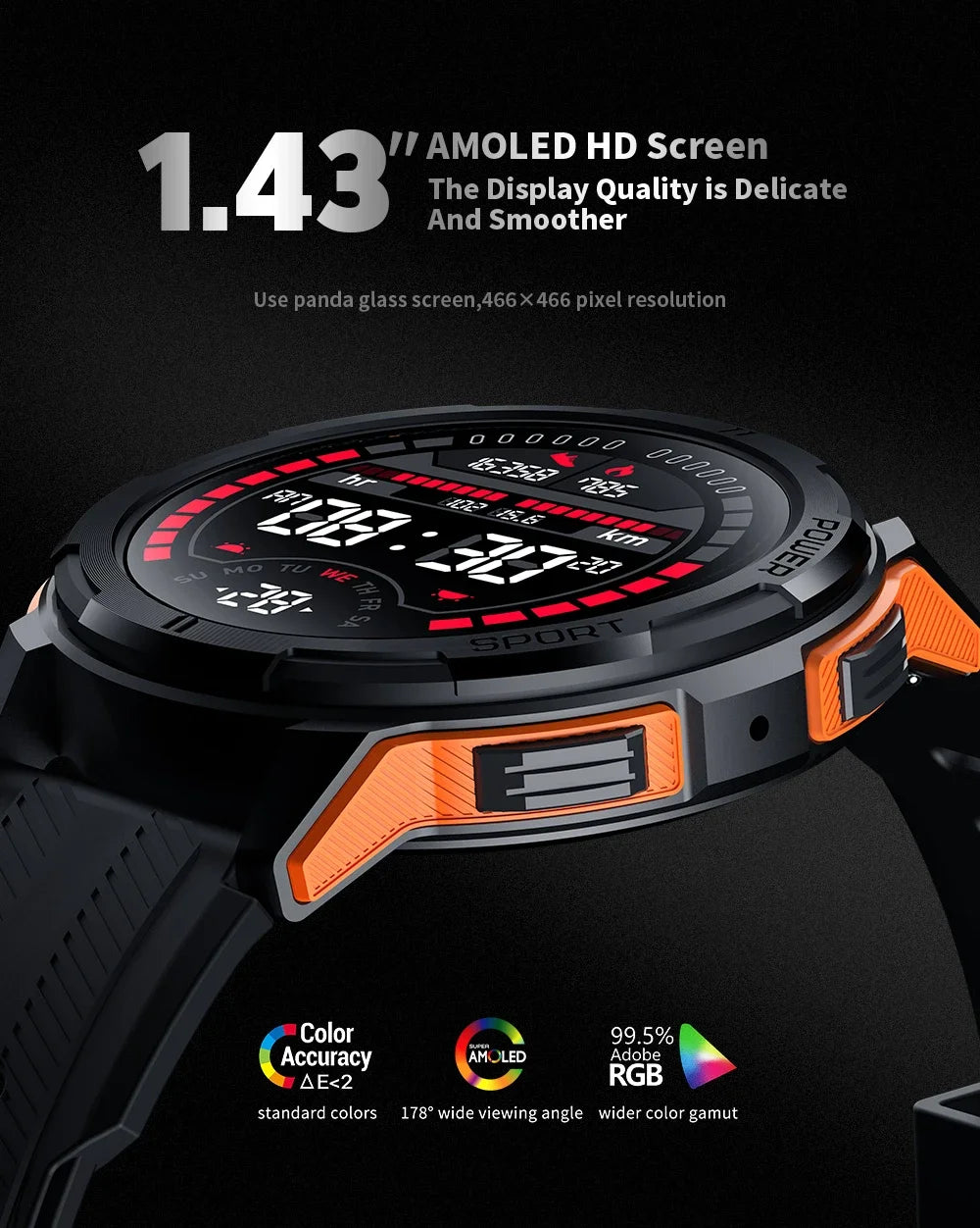 OUKITEL Smart Watch BT10 Sport SmartWatch BT5.2 410mAh 1.43