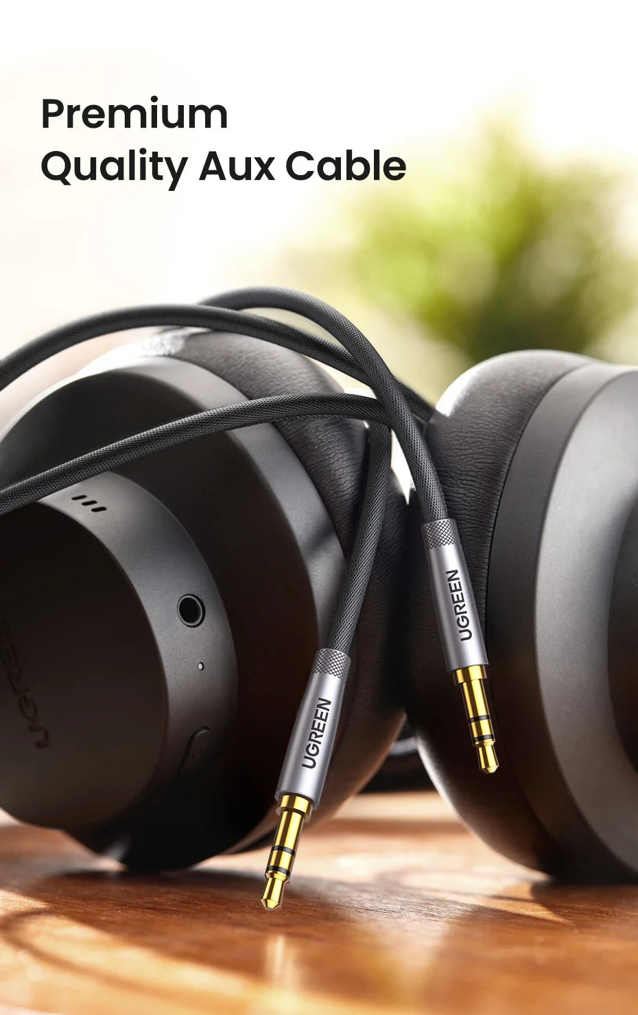 Ugreen Aux Cable Jack 3.5mm Audio Cable for iPhone 3.5 mm Male Cable Aux for Computer Headphone Xiaomi Laptop Car 3.5 Jack Cable