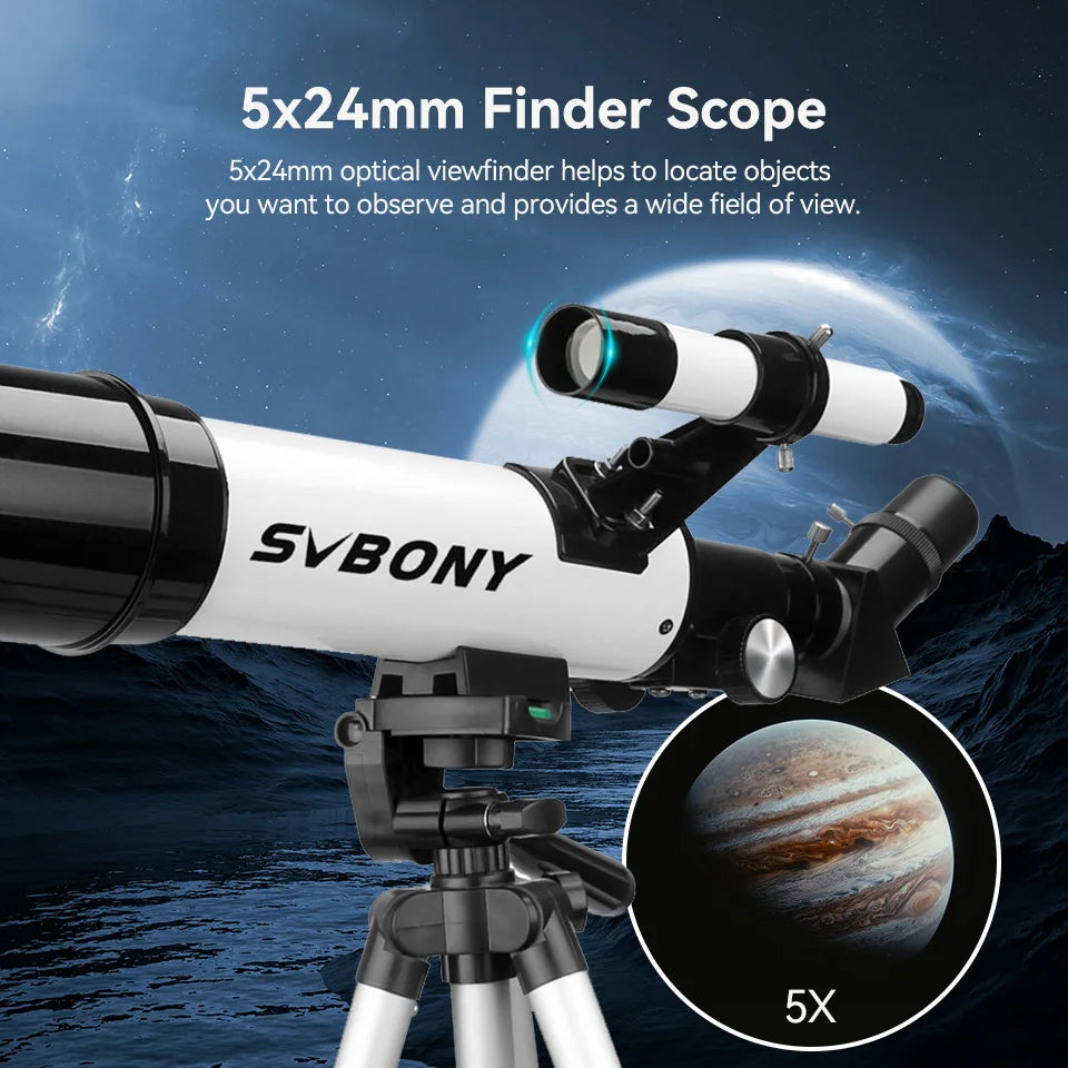 Svbony SV501P 60/70mm Astronomical Telescope Sets,for Planetary and Moon Observation,Gift for  Kids,Beginners and Students