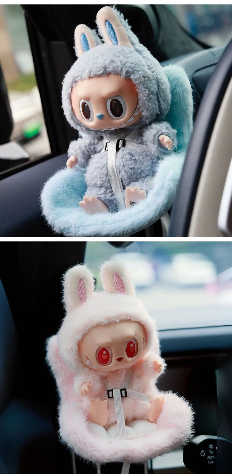 15-17cm doll Seat  Labubu carseat Safety Seat Cute Doll Air Outlet Aromatherapy decoration high-grade Car Interior Decoration