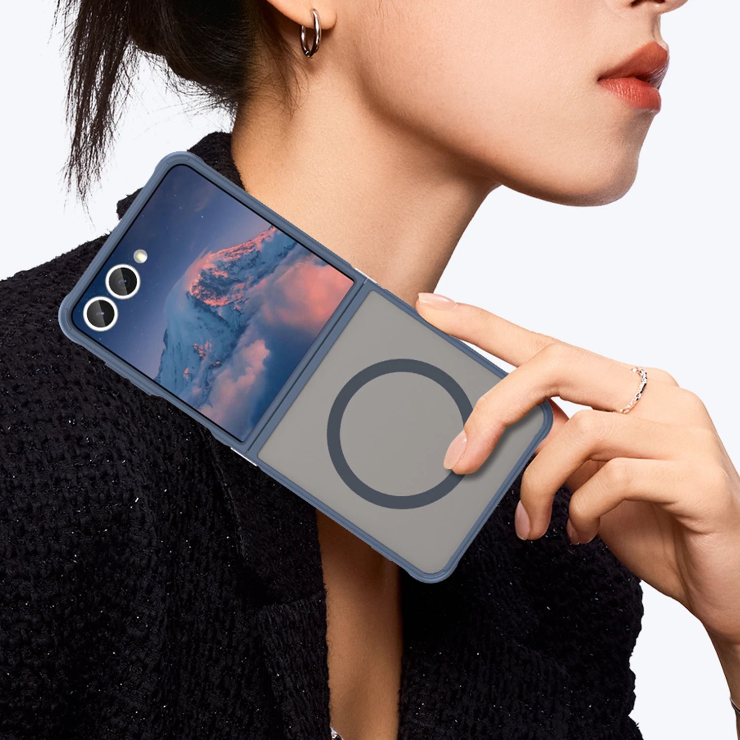 For Magsafe Magnetic Wireless Charging Shockproof Matte Phone Case for Samsung Galaxy Z Flip 7 Flip7 Hard PC Hybrid Armor Cover