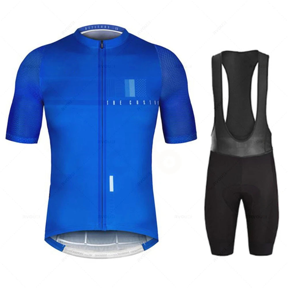 New Pro Team Men’s Cycling Jersey Set – Breathable Anti-UV Short Sleeve Bicycle Clothing Maillot Ciclismo