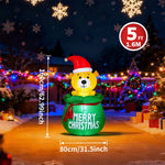 Christmas Inflatable Decorations - Branch Snowman, Santa Claus, Gingerbread Man, Gift Bag Snowman LED Light Lawn Decorations