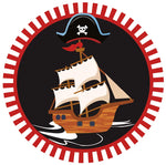 Red Black Pirate Nautical Theme Party Decorations Tableware Set for Halloween Christmas Birthday Events