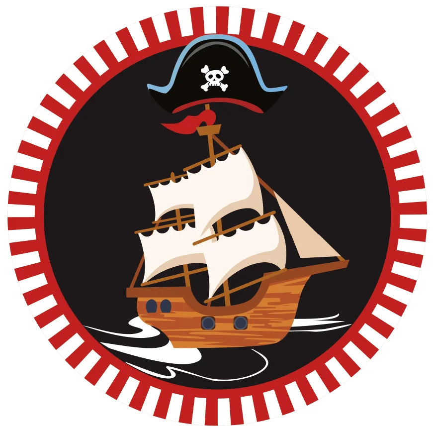 Red Black Pirate Nautical Theme Party Decorations Tableware Set for Halloween Christmas Birthday Events