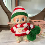 17cm LABUBU Christmas Santa Outfit - Gen1-3 Doll Clothes Set for Vinyl Figures, Festive Santa Costume with Accessories