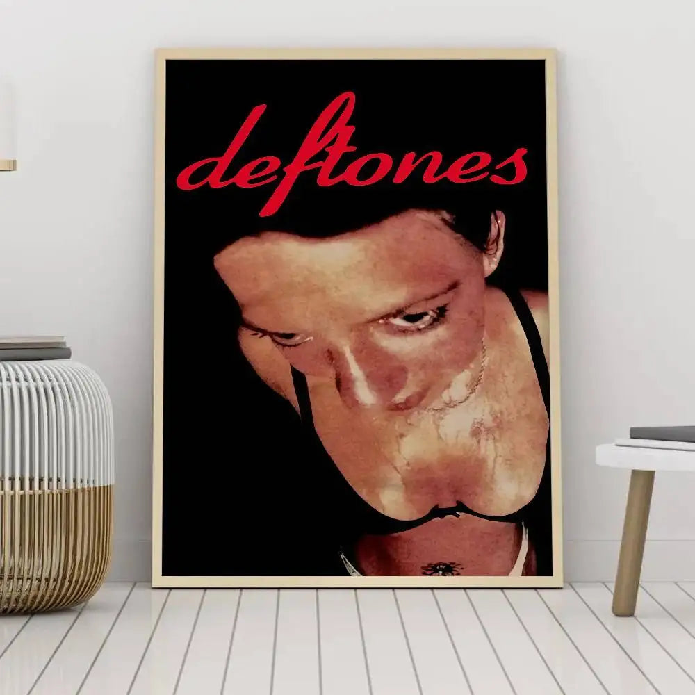 D-Deftones Private Music Poster Self-adhesive Art Waterproof Paper Sticker Coffee House Bar Room