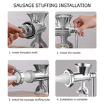 Manual Meat Grinder Silver Aluminum Alloy Powerful Home Sausage Kitchen Appliances Vegetable Chopper Pepper Supplies Mincer