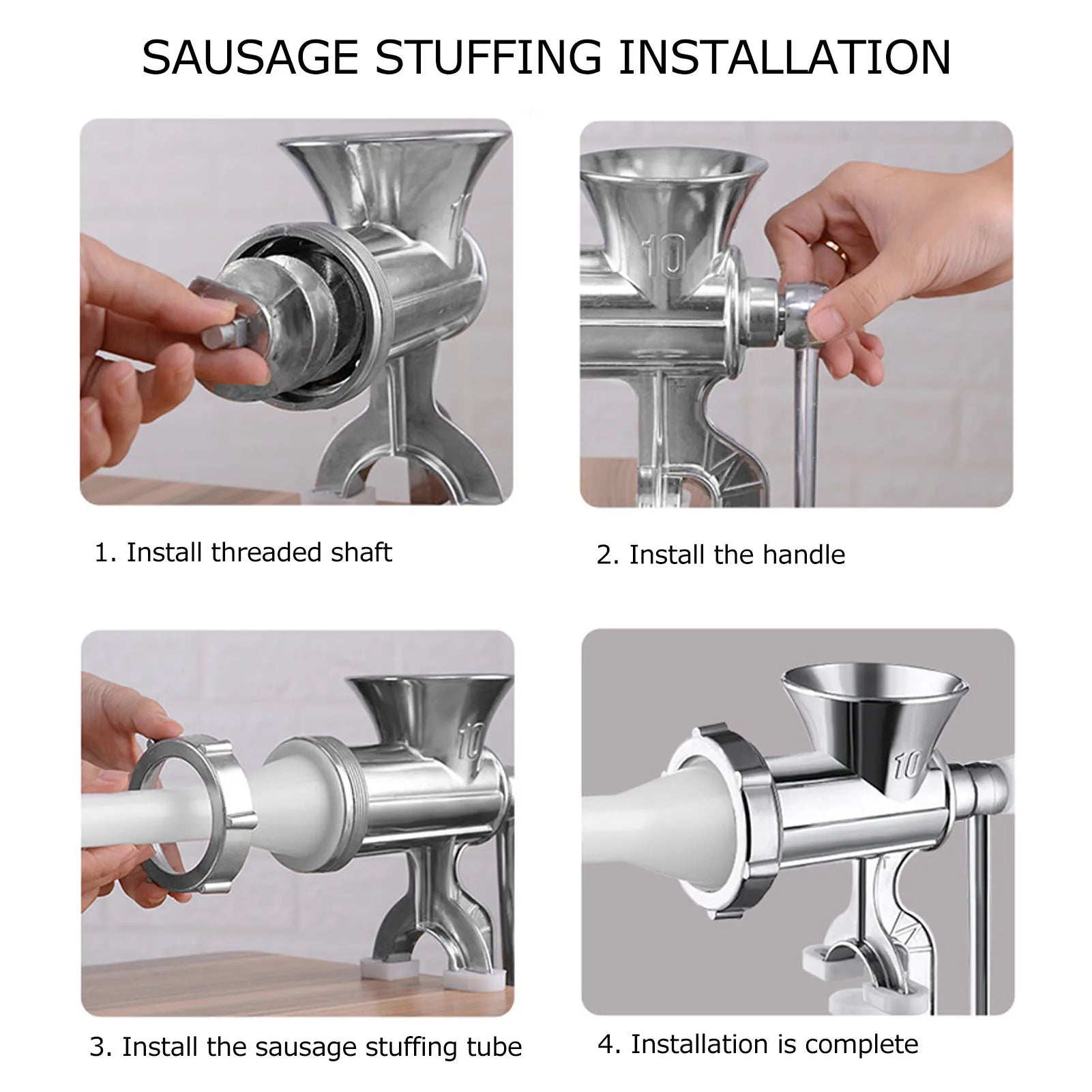 Manual Meat Grinder Silver Aluminum Alloy Powerful Home Sausage Kitchen Appliances Vegetable Chopper Pepper Supplies Mincer