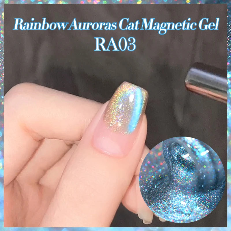 BORN PRETTY 10ml Silver Water Light Cat Magnetic Gel Nail Polish Nail Supplies Vernis Semi Permanent Gel for Fall Winter Nails