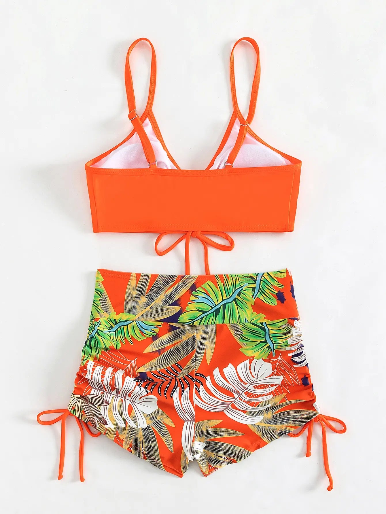 2025 High Waist Drawstring Front Bikini Set – Women's Swimsuit Swimwear Beachwear