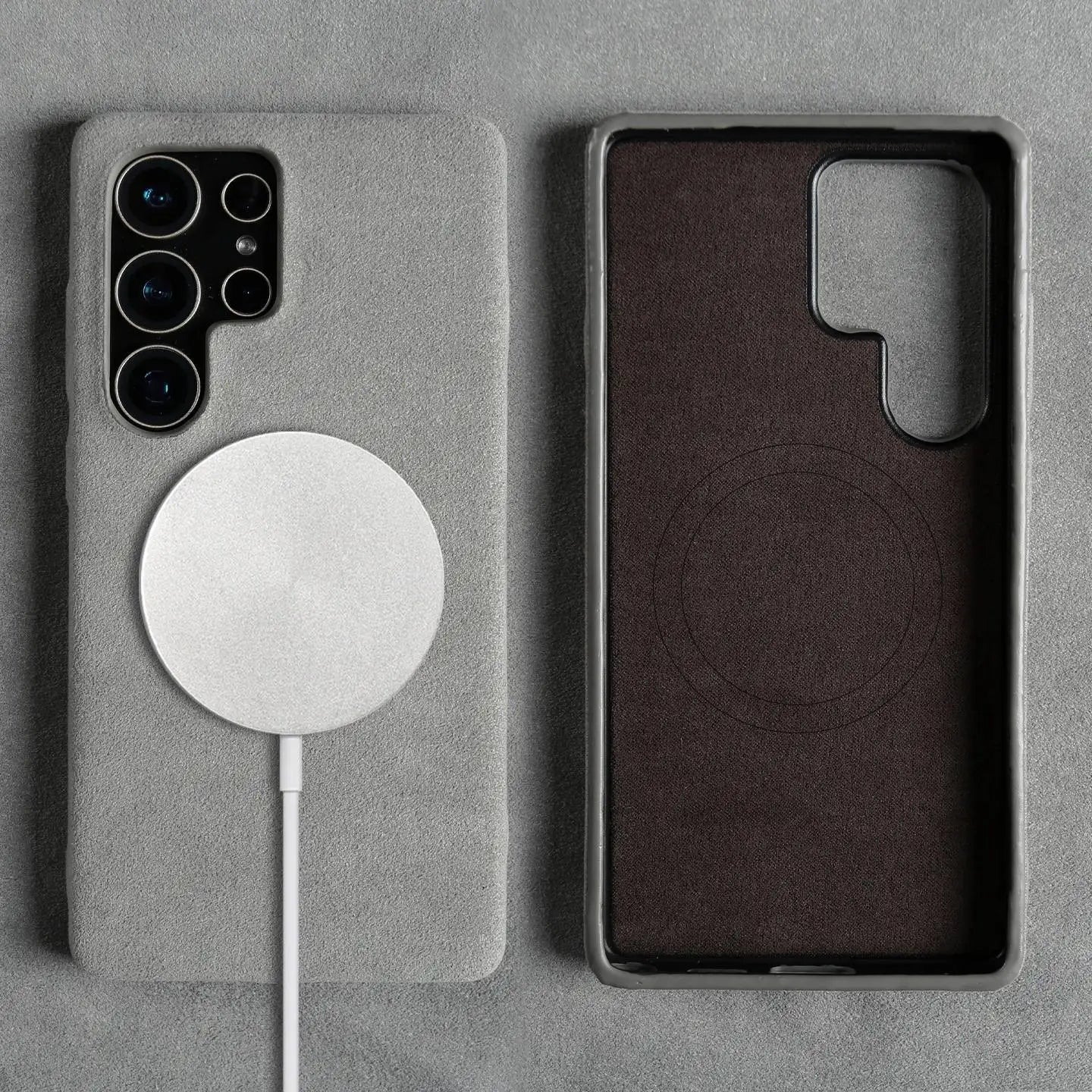 Full Coverage Magnetic ALCANTARA Case For Samsung Galaxy S25 Ultra S24 S23 S21 for Magsafe Artificial Leather Suede Phone Cover