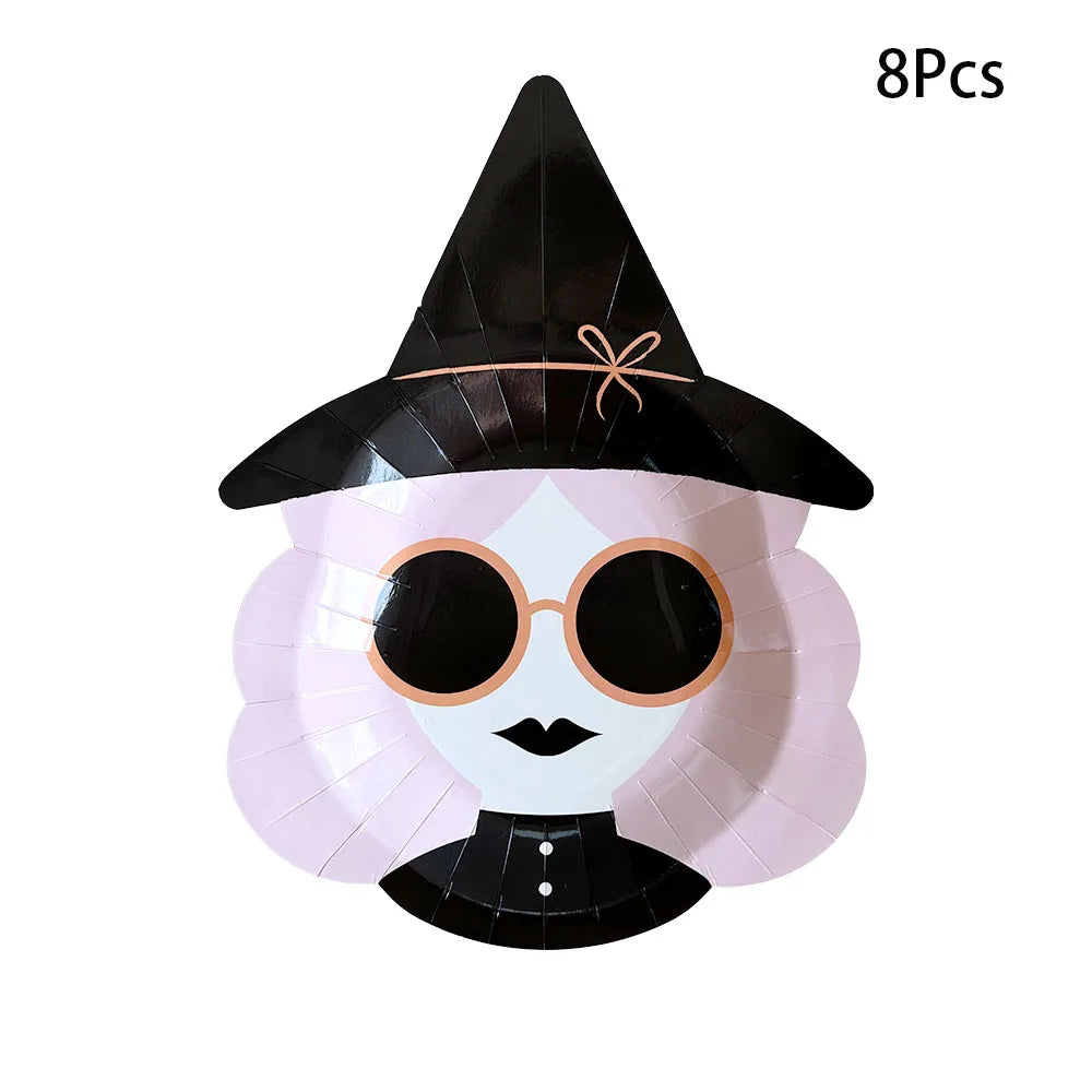 Bat Ghost Disposable Tableware Birthday Party Supplies Skeleton Plate Halloween Party Decoration Supplies