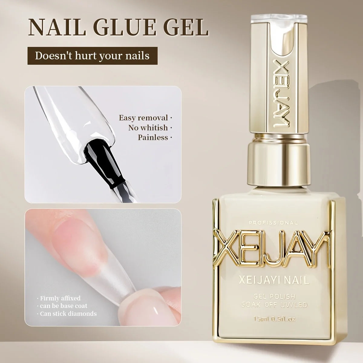 15ml Glass Top Coat Long Lasting Clear Rubber Top Coat LED UV Strengthen Nails High Gloss Top Finish Gel Nail Polish