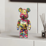 Graffiti Bear Figurine 27cm – Abstract Home Decor & Money Jar