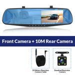 Dash Cam 4.3 inch "mini rear-view mirror digital dashcam, front and rear dual cameras IPS Front and Rear Camera Registrar Black