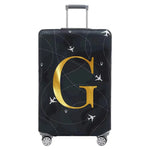 Luggage Compartment Protective Cover Letter Series Black Wear Resistant Fabric Dust Cover for18-32 Inch Travel Case Covers