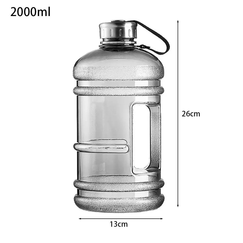 2L PETG Large Capacity Water Bottle Training Sports Workout Drink Bottle Shaker Bottle With Handle Outdoor Gym Gallon Bottle