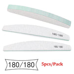 5/25Pcs/Lot Nail File Mix Color 80/100/150/180/240 Grit Professional Sandpaper Cuticle Remover Buffer Files Manicure Tool Set