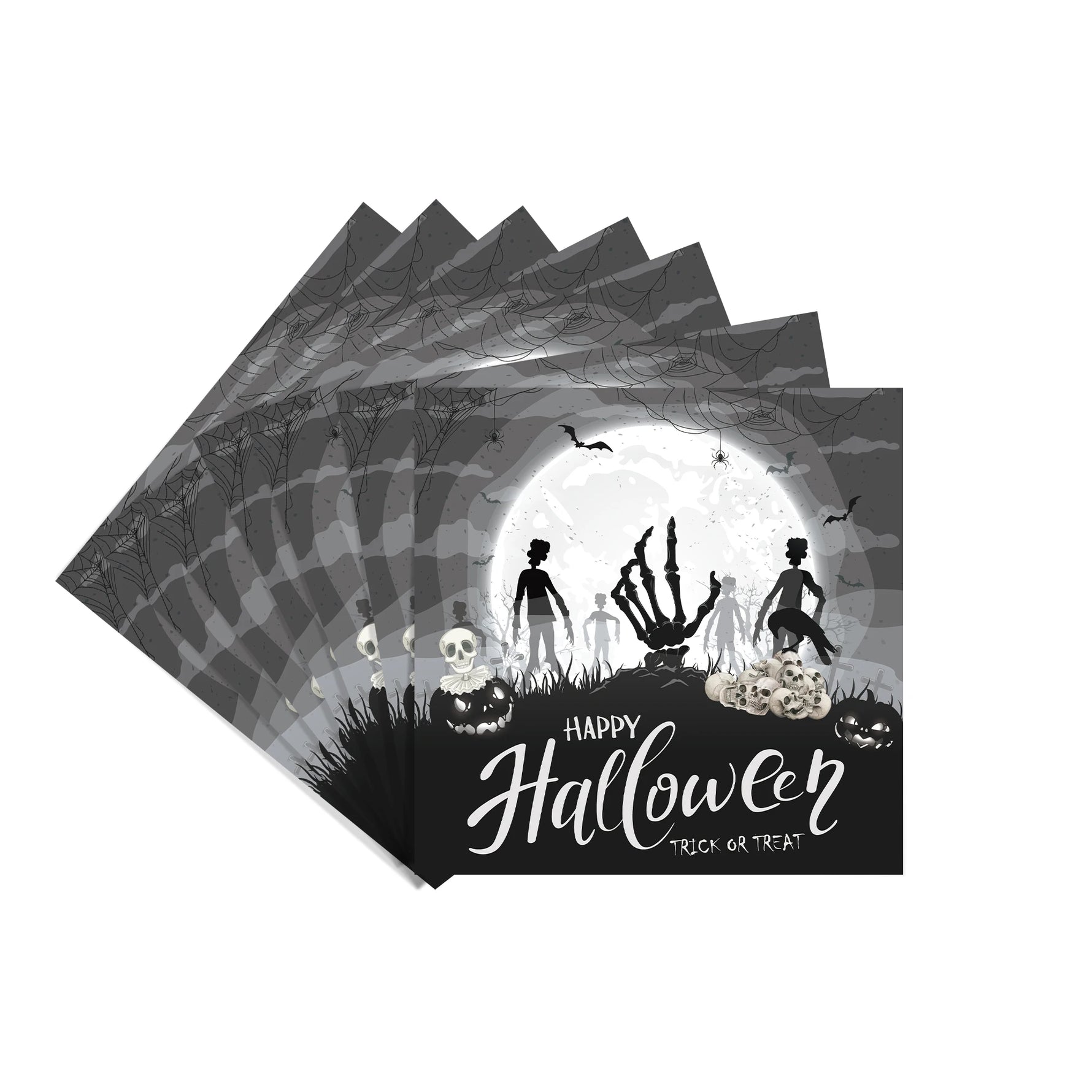 20/40/60/80/100pcs Halloween Theme Party Disposable Napkins Cocktail Napkin Bat Spider Pumpkin Halloween Holiday Decor Tableware