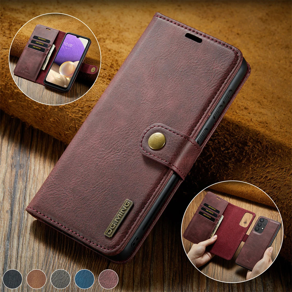 Detachable Magnetic Leather Case for Samsung Galaxy S24 S23 S22 Plus Ultra A14 A24 A34 A54 A53 A15 A35 A55 5G Wallet Card Holder