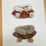 17cm Labubu doll Clothes Macaron Sitting Party Christmas Checkered Plush Cloak Clothes labubu V2 clothes Christmas costumes