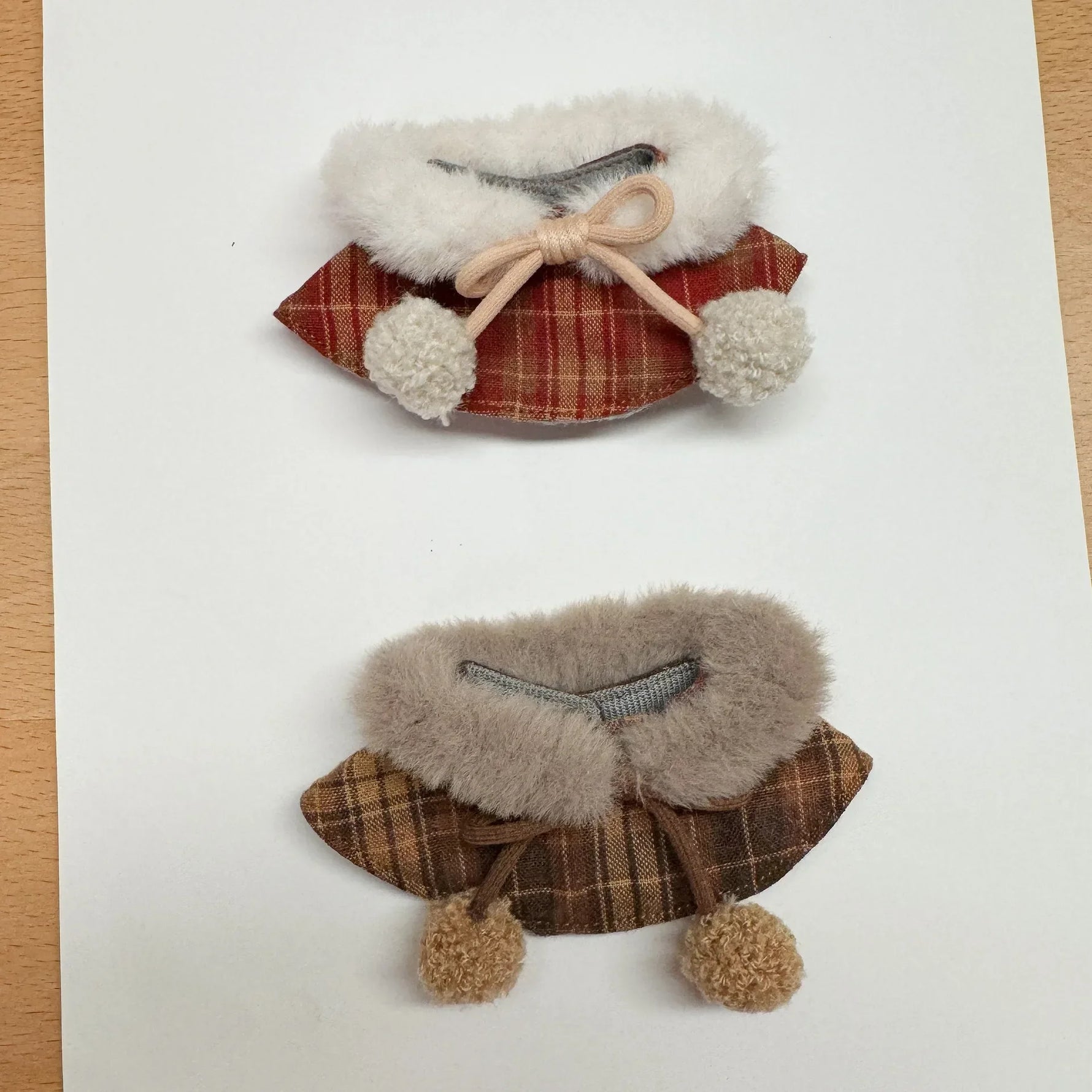 17cm Labubu doll Clothes Macaron Sitting Party Christmas Checkered Plush Cloak Clothes labubu V2 clothes Christmas costumes