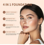 Color Changing Foundation 4 in 1 Moisturizing SPF 30+ Hydrating Color Longwearing Waterproof Travel Coverage Makeup Base